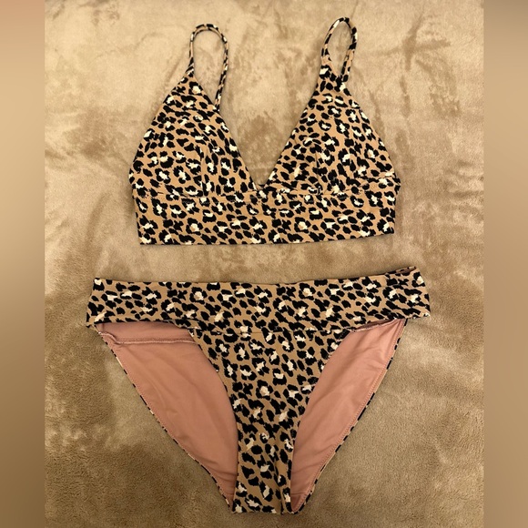 👙 Aerie Cheetah Print Bikini Set top s / bottom m - Picture 2 of 4